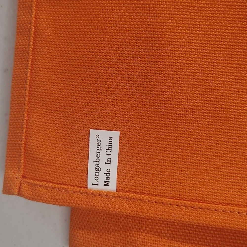 2 Longaberger Orange Ghost Fabric Napkins New In Package - Picture 6 of 6